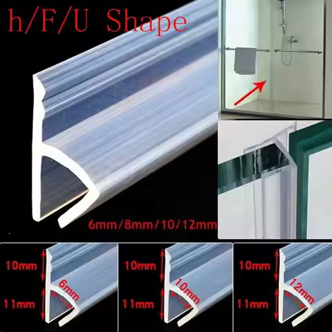 1M 6-12mm F U h Shape Silicone Rubber Home Improvement Hardware Glass Door Weatherstrip Sealing Stri