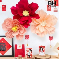 【BH】3Pcs Crepe Paper Flowers 3D Effects Realistic Create Atmosphere Paper Birthday Flower Craft Supplies