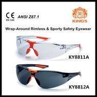 KING'S Safety Eyewear KY8811A Clear KY8812A Smoke NEUKING KING Glasses Spectacle Sporty Sunglasses G