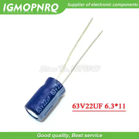 10PCS 63v22uf 22uf63v 6.3*11MM Electrolytic capacitor 63v 22uf 6.3x11