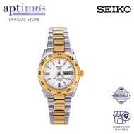[Aptimos] Seiko Seiko5 SYMG42K1 White Dial Women Automatic Two Tone Ip Gold Bracelet Watch
