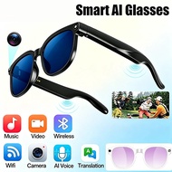 4K HD AI Camera Glasses 800MP Photochromic Multifunctional Smart Glasses Bluetooth Calling Photo Vid