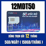 Sim 4G 5G Mobi Gói 12MDT50 Khuyến mại 5GB Tốc Độ Cao 1 NGÀY MIỄN PHÍ 12 THÁNG - BẢO HÀNH 1 ĐỔI 1 từ