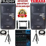 Paket Sound System Yamaha Speaker Aktif Huper 15 Inch Original.