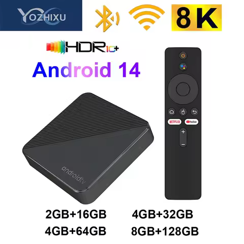 YOZHIXU T8 Android14 Smart TV Box 16G 32G 64G 128G Allwinner H313 Google Voice Assistan Netflix YouT
