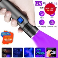 Super Bright Rechargeable Uv Torch (395nm) for Currency Detection & Led Use Lampu Suluh Uv Cas Semul