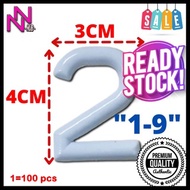 100pcs JPJ Approved Number Plate 0-9 Motorcycle White Nombor Plat Motor Moto Motosikal 123 ABC Putih