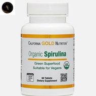 California Gold Nutrition, Organic Spirulina, 1,500 mg, 60 Tablets (500 mg per Tablet)
