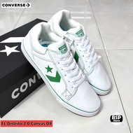 Converse el distrito 2.0 canvas ox white/green รองเท้าผ้าใบ Converse [ลิขสิทธิ์แท้] มีป้ายราคาจากบริษัทผู้จัดจำหน่าย
