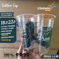MINIMAL CHEAPtebus 18-22 Oz Glass Cup Screen Printing - Thick Material Starindo Brand - Minimum 100 