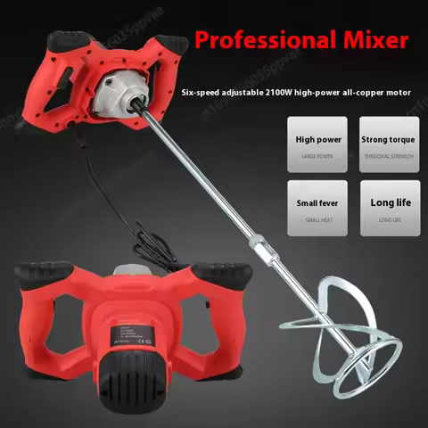 2100W High Power Industrial Electric Mixer All Copper 6-speed Adjustment Paint Mixer Cement Putty Po