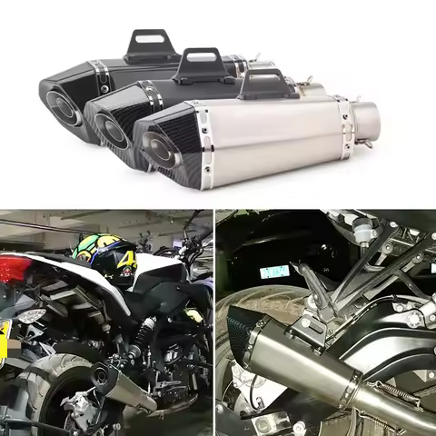 Universal 51mm Inlet Motorcycle Exhaust R11 Muffler with DB killer for R3 R25 Z400 Z900 MT07 MT09 ni