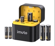 全新 Imuto 1.5V AA & AAA 鋰離子充電池套裝連 8 位快速充電器 Imuto 1.5V AA & AAA Lithium-Ion Rechargeable Battery Set w