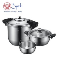 Buffalo Rocket 24 cm / 4L+8L Stainless Steel Pressure Cooker Set BFR1024P1 | 牛頭牌 不銹鋼雙耳高速煲套裝 壓力鍋套裝