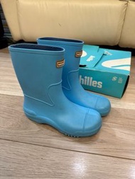 日本製 Achilles rain boots 雨靴 粉藍色 size 18