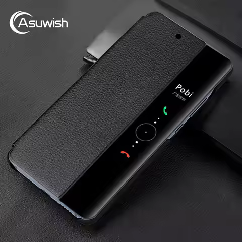 Smart View Flip Cover Leather Phone Case For Huawei P50 P40 Pro P30 Pro P20 P 40 30 20 Lite P30pro P