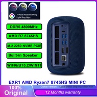 EXR1 AMD Ryzen7 8745HS MINI PC Built-in Speaker  LED breathing DDR5 4800MHz M.2 2280 NVME PCIE WIFI6