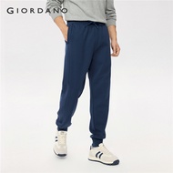 GIORDANO Men Joggers Double-Faced Elastic Waist Athleisure Joggers Pintuck 3-Pocket Simple Fashion C