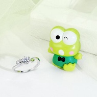 Kero Kero Keroppi莫桑鑽系列-大眼蛙莫桑石單鑽純銀戒指