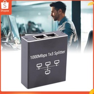 Gigabit Ethernet Splitter 1 to 3 1000Mbps High Speed Network RJ45 Adapter