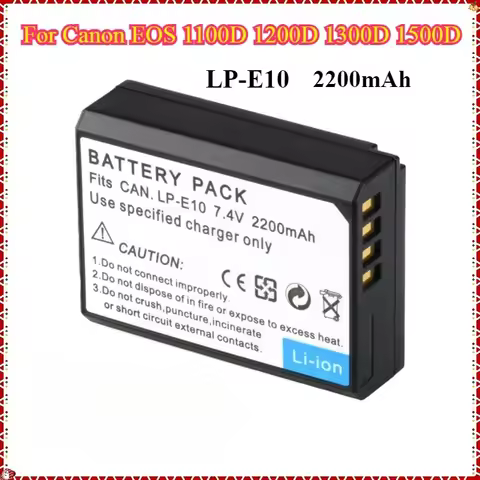 2Pcs 2200mAh LP-E10 Camera Battery For Canon EOS 1100D 1200D 1300D 1500D 3000D KISS X50 X70 X80 EOS 