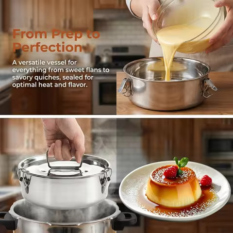 Round 304 Stainless Steel Steamer Insert Multi-purpose Instant Pot Steaming Grid Kitchen Baking Mold