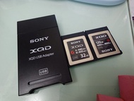 Sony XQD USB reader and Cards 讀卡器 120gb 32gb