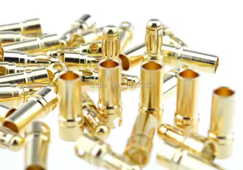 20pairs/60pairs/100pairs TB35 3.5mm Gold Bullet Banana Connector plug 3.5 mm Thick Gold Plated For E