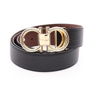 [二手] Salvatore Ferragamo Ferragamo 皮帶，Gancini 設計，76416405590，皮革皮帶，男士，全新。