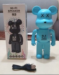M9暴力熊音響 藍牙 藍芽 喇叭 可插USB TF卡 水藍色 高約21.5cm 全新附線