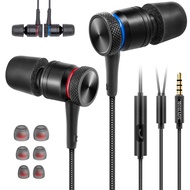Earphones Wired Earbuds with Microphone Wired in-Ear Headphones Magnetic Noise Canceling 3.5mm Earbu