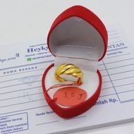 HeyKyo - Cincin Wanita Dewasa Emas Muda  3.0 Gram Model Kepang Lapis Emas Anti Luntur dan karat Perh