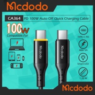Mcdodo CA-346 PD 100W Smart Auto Off &amp; Recharge Quick Charging Cable, 5A, 1.2Meter, Smart LED