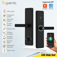 【Doorbell Function】Tuya Smart Door Lock Fingerprint Password Security Door Lock with Mechanical Anti