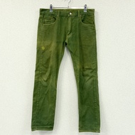 Levi's 505 牛仔褲，拉鍊門襟，綠色，W34 碼，古著。
