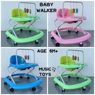 VVM: BABY WALKER 7 WHEELS WITH MUSIC TOYS AGE 6 MONTHS ABOVE FOLDABLE HEIGHT ADJUSTABLE