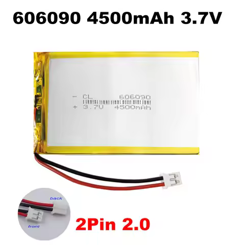 3.7V 4500mAh 606090 Li-Polymer LiPo Battery JST-PH 2.0mm 2Pin Connector For GPS Bluetooth Speaker Po