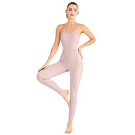 Antenna Yoga Jumpsuits and Jumpsuits for Women Gym Running Dance Workout Nylon Back Crossover Side P