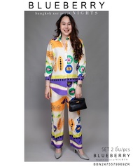 เสื้อเชิ้ต กางเกงขายาว พรีเมี่ยมเซ็ต : 2ชิ้น / 2 PIECES รอบอก 44" รอบเอว (ก่อนยืด28"/ยืดได้40") BLUE