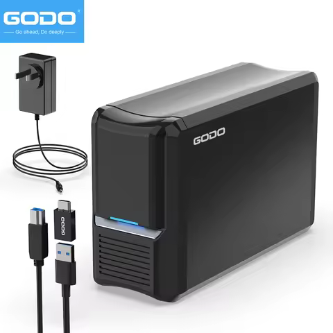 GODO 3.5 inch Dual Bay RAID Hard Drive Enclosure,USB3.0 to 3.5" SATA HDDs RAID External Enclosure,RA