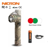 𝐍𝐈𝐂𝐑𝐎𝐍 B70 Plus 950 Lumens Camo Rechargeable 90 Degree Magnetic Flash Light With 3 Colour Light