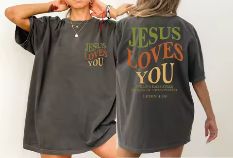 New Spring Summer Arrivals Jesus Loves You Shirt Jesus Christian Shirt Bible Verse Jesus Tees Christ