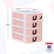 TOYOGO A4 Drawer Storage Box– 4-Tier Plastic Organizer Cabinet (401-4)