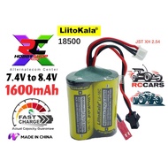 RC Battery Pack 18500 2S1P 7.4V 8.4V 1600mAh Lithium Ion Battery Boat Remote Control Off-road Vehicl