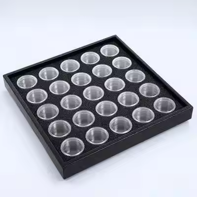 Nail Gems Box 25 Grids Transparent Lid Rhinestone Organizer Nail Jewel Display Case Manicure Storage