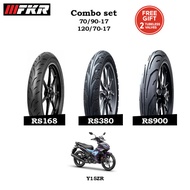FKR RS380 RS900 RS168 TAYAR MOTOR TUBELESS COMBO SET 70/90-17 120/70-17 Y15ZR Y16ZR RS150R RS-X