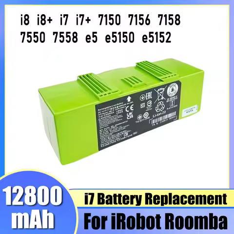 14.4V 12800mAh battery, for iRobot Roomba e and i series i7+e5 7150 7550 i3 3150 i3+3550 i4 4150 i4 