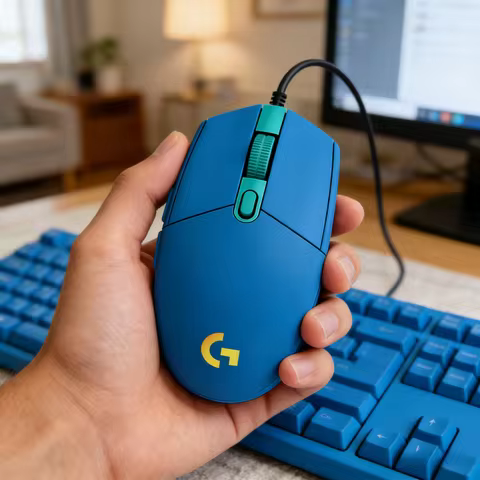 Logitech G203 Wired Gaming Mouse 8000 DPI RGB Backlit 6 Buttons 1ms Response Ergonomic for Gaming Of