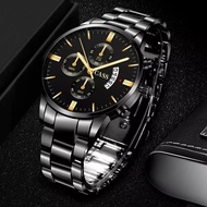 JAM TANGAN PRIA DEWASA ANTI AIR GENEVA FASHION MENS STAINLESS STEEL WATCHES LUXURY MEN BUSINESS CALE