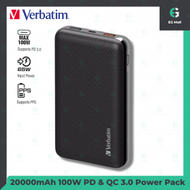 威寶 - Verbatim 20000mAh 100W PD &amp; QC 3.0 66699 流動充電池 尿袋 充電器 支援TYPE C PD手提電腦充電